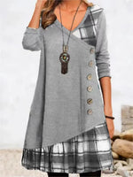 Load image into Gallery viewer, Dresses for Women European and American autumn and Winter Elegant Everyday Loose Party Dress Buttons Long Sleeve Dress