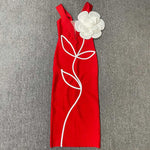 Load image into Gallery viewer, Women's Evening Dresses Sexy Strapless Tie White Flowers Bodycon Bandage Long Dresses Elegant Party Birthday Dresses
