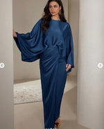 Load image into Gallery viewer, Dress Women Eid Abaya Party Dresses Dubai Kaftan Jalabiya Ramadan Muslim Abayas Morocco Arab Long Robe Lace Up Islam Vestidos
