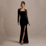 Load image into Gallery viewer, DRESS FORU Elegant Sexy Evening Dress Jersey for Floor-Length Poretrait Prom Dress Bow Mermaid Vestidos De Fiesta Customized