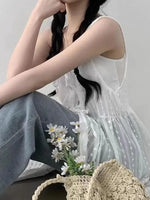 Load image into Gallery viewer, Embroidered Dress for Women in Summer Thin Lace up Layered Vest Long Cover Skirt