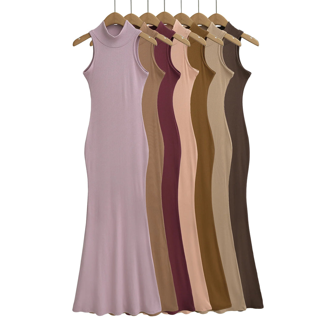 Long dresses for women 2024 Summer sexy knitted dresses elegant bodycon dress vintage clothes evening pary dress turtleneck