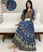 Load image into Gallery viewer, Indian Dress for Women Summer Embroidery Chic Elegant Party Dresses Clothes Vintage Long Maxi Prom Bohemian Beach Robe Vestidos