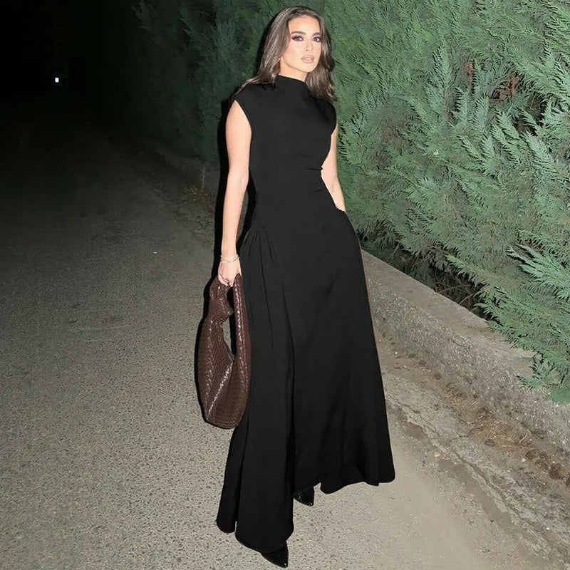 Evening Dress Dresses 2025 Woman Vestidos A-line Women's Clothing Solid Color Sleeveless Party Prom Banquet Temperament Elegant
